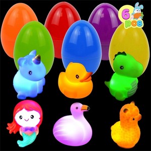 Joyfy 6 Pcs Pre-Filled Easter Eggs with Floating Bath Toys for Kids Eggs Hunt, Basket Stuffers, Filling Treats, Party Favor, Classroom Prize Supplies - 1 of 4