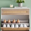 Natural Rattan  Shoe Cabinet Organizer Freestanding - 2 of 4