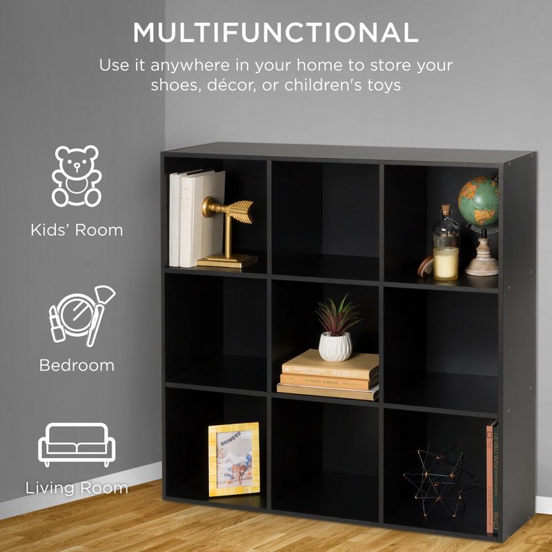 Best Choice Products 9-Cube Bookshelf, 11in Display Storage Compartment Organizer w/ 3 Removable Back Panels, 4 of 10