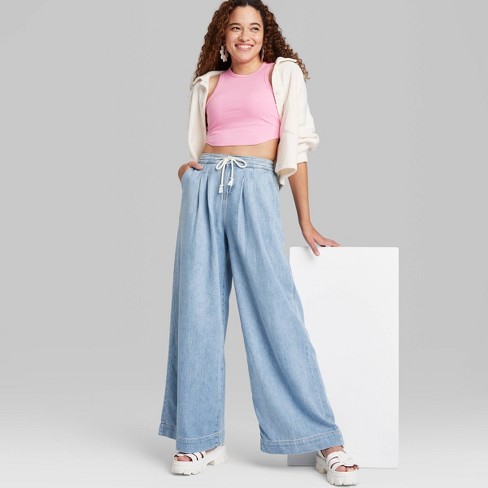 Women's Super-high Rise Soft Wide Leg Jeans - Wild Fable™ Blue : Target