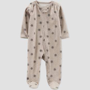 Carter's Just One You®️ Baby Girls' Snowflake Fleece Footed Pajama - Cream