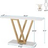 Syemin Console Tables 43" Modern Gold Console Table Narrow Entryway Table Slim Sofa Table Hallway Entryway Console Table, White, 43.31"*11.81"*31.5" - 3 of 4