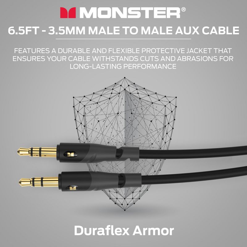Monster Essentials Mini-to-Mini Audio Interconnect Cable - 3.5mm Stereo Male-to-Male AUX Cord with Duraflex Jacket, 4 of 10
