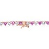 EVERLY JEWELRY  |   Rose Plated Sterling Silver 31.2 CT TGW Created Pink Sapphire, Created White Sapphire Necklace Tongue & Groove Clasp Length - 2 of 4