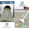 4x6 Kitchen Runner Floral Rug Runners for Hallway Bedroom,Soft Ultra-Thin Indoor Low Pile Flower Carpet with Non Slip Backing,Green - 4 of 4