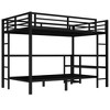TIRAMISUBEST Full/Full XL Over Twin Bunk Bed with Bulit-in Desk and Storage Shelves, Metal Bunk Bedframe with LED Light and USB Charging Station - 4 of 4