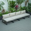 LeisureMod Chelsea 4-Piece Outdoor Patio Sectional Set – Black Powder-Coated Aluminum, Cushions, Weather-Resistant - 2 of 4