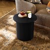 LuxenHome Black Finish Fluted Fir and MDF Wood Accent Round Table - 4 of 4