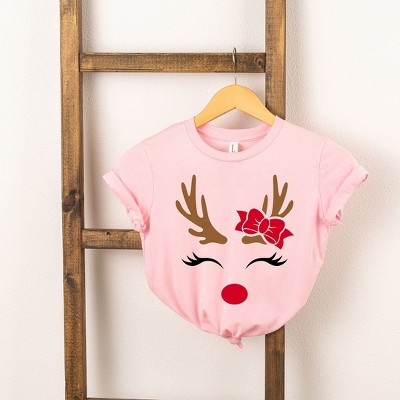 The Juniper Shop Reindeer Girl Toddler Short Sleeve Tee