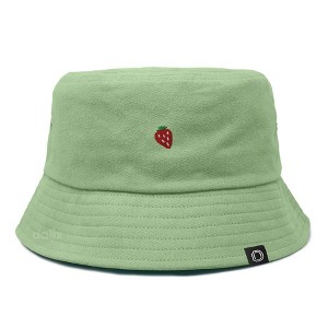 Dalix Lil Strawberry Embroidered Cotton Bucket Hat Outdoor Bucket Fruit Cap Womens - 1 of 4