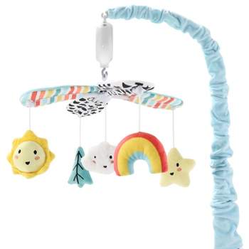 The Peanutshell Blue Look Up High Contrast Musical Crib Mobile for Baby Boys and Girls