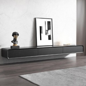 POVISON 63" Black Floating TV Stand, Modern Wall-Mounted Entertainment Center with 3 Drawers, Media Console, TV Console, Perfect for 55-inch TVs - 1 of 4