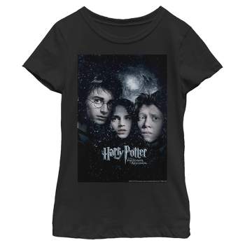 Girl's Harry Potter Prisoner Of Azkaban Harry Ron Hermione Poster T-Shirt