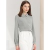 Allegra K Women's Work Peter Pan Collar Long Bishop Sleeve Button Down Shirt - 2 of 4