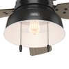 Hunter 52" Mill Valley Lighted Ceiling Fan Matte Black with Walnut Stripe Blades - Industrial Rustic Design, Damp Rated - 4 of 4