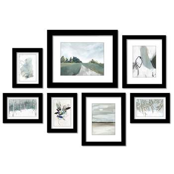 Blue Cityscape by Pi Creative - 7 Piece Framed Gallery Wall Art Set Multi / Black - Americanflat
