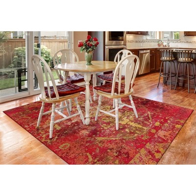 Saffron Kermin Watercolor Effect Indoor/Outdoor Rug 2'7" x 4'3"
