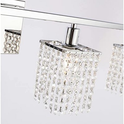 Phineas Black and Clear Crystal 4-Light Dimmable Bath Sconce