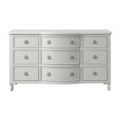 John Boyd Designs 9 Drawer Farmhouse Dresser Gray Target