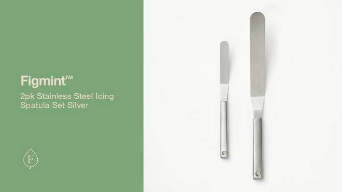 2pk Stainless Steel Icing Spatula Set Silver - Figmint&#8482;, 2 of 6, play video
