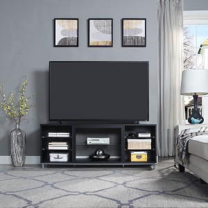 Sapphtopaz Modern TV Stand for TVs Up to 65" with Glass Shelves Wooden Entertainment Center with Metal Legs Simple TV Stands for Living Room - 1 of 4