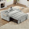 Okak Modern Adjustable Pull-Out Sofa Bed with Side Pockets & Phone Stand,Comfy Velvet Loveseat Sleeper Sofa for Living Room,Apartment - 2 of 4