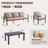 Maggift Patio Seating Set with 2 Single Sofas, 3 Seater Sofa and Coffee Table for Garden, Backyard, Balcony, Beige, 27.56"*27.56"*32.09" - 2 of 4