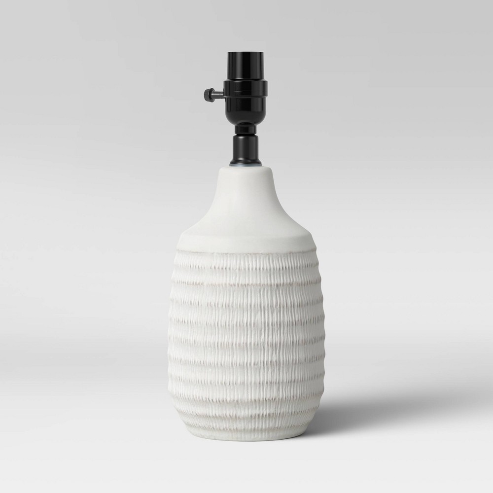 Small Textured Ceramic Lamp Base White - Threshold