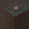 vidaXL Side Table with Glass Top Brown 13.8"x13.8"x20.5" Poly Rattan - 4 of 4