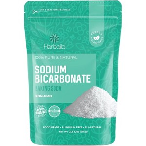 Herbaila Baking Soda (Sodium Bicarbonate), 2 lb – All Natural, Aluminum-Free, Non-GMO, Gluten-Free, Multi-Purpose, Resealable Bag - 1 of 4