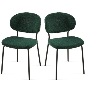 NicBex Set of 2 Dining Chair Modern Upholstered Fabric Side Chair with Curved Backrest & Metal Legs for Kitchen,Dining Room - 1 of 4