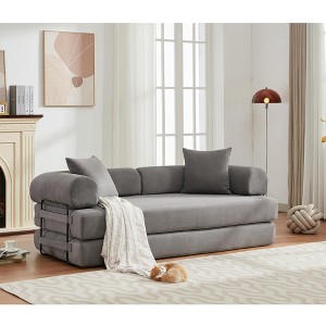 NicBex Oversized Upholstered Floor Sofa Bed with Convertible Folding Design,2-Seater Futon Couch Sleeper Sofa for Living Room,Bedroom - 1 of 4