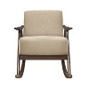 CAVINAS Mid-Century Accent Chair with Textured Fabric and Exposed Walnut Wood Frame - 2 of 4