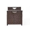 GDFStudio Ridgefield Outdoor Wicker Storage Bench with Handles, Multibrown - 4 of 4