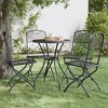 vidaXL Foldable Patio Chairs- Set of 4, Anthracite Outdoor Seating with Expanded Metal Mesh and E-Coating Finish for Garden - 2 of 4