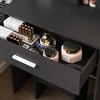 Gulches Vanity Table with Adjustable Mirror, Power Outlet, Hairdryer Holder & Stool ¨C Compact Black Dressing Desk for Small Bedrooms - 4 of 4
