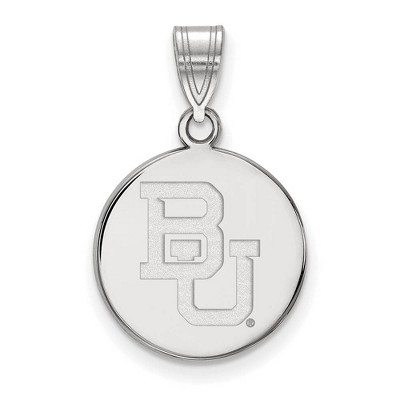 Black Bow Jewelry 14k White Gold Baylor Bears NCAA Medium Pendant