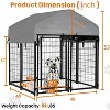 FDW Dog Crate Large Outdoor Dog Kennel Welded Wire Heavy Duty Playpen with Waterproof Canopy Secure Lock UV Resistant Roof - 2 of 4