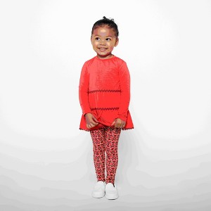 Mixed Up Clothing Girls Tiered Tunic and Legging Set - Red Multicolor - 1 of 4
