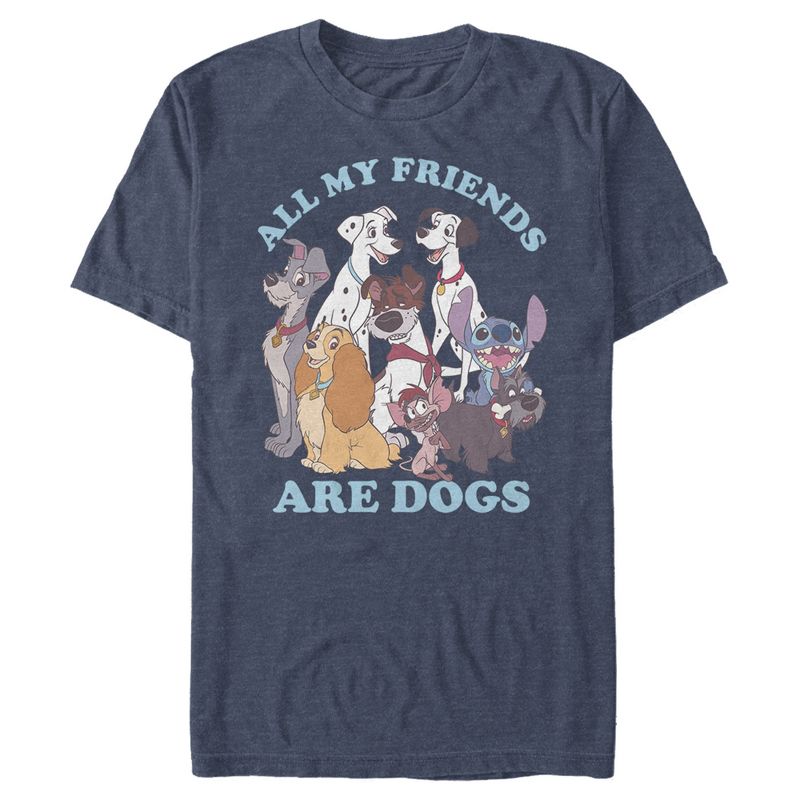 Men's Disney Classic All My Friends Are Dogs T-Shirt, 1 of 4