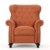 36"Wingback Accent Chair Push Rack Recliner Arm Chair with Button Tufted Stitching, Rolled Armrest, Nailhead Trim, Wheat/Dark Brown/Orange-Merax - image 4 of 4