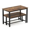 NicBex Dining Table Set for 4 Dining Room Table Set Bar Table with 2 Dining Benches Counter Height Dining Table Set for Dining Room - 3 of 4