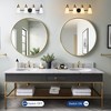 PAKOKULA 4-Light Black and Gold Bathroom Vanity Light With Cone Milk Glass Shade - 4 of 4