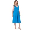 24seven Comfort Apparel Fit and Flare Midi Sleeveless Dress with Pocket Detail - 2 of 4