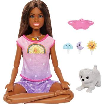 Barbie Self-Care Rise & Relax Doll with Gray Puppy
