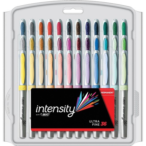 Bic Intensity Fashion Permanent Marker, Fine Point, Assorted Colors, 26 Count