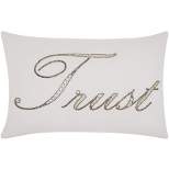 Mina Victory Beaded White Throw Pillow Cover Only - 12" x 18"