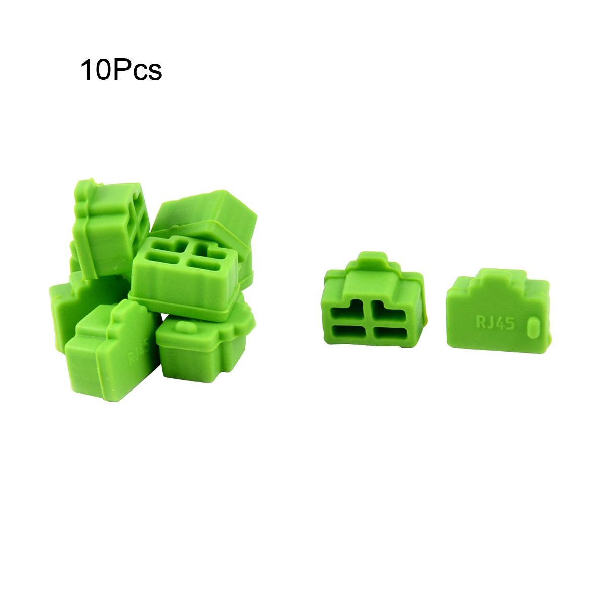 Unique Bargains Silicone Anti Dust Ethernet Port Quick Installation Cell Phone Combination Packs Green 10 Pcs - thumbnail 2