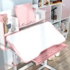 Whisen Kids Desk Set, Adjustable Kids and Ergonomic Study Desk and Chair Set with Tilting Tabletop - Pink - 3 of 4