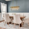 ALOADECOR 11-Light Antique Gold Modern Fringe Crystal Chandelier Rectangular Lighting Adjustable for Dining & Kitchen Areas - 2 of 4